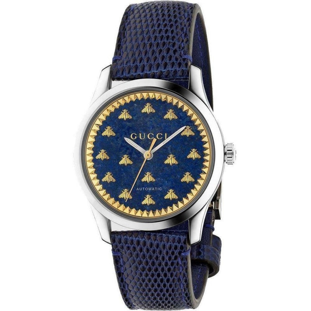 Gucci watch Men's YA1264122 G-Timeless Blue Leather Watch automatic